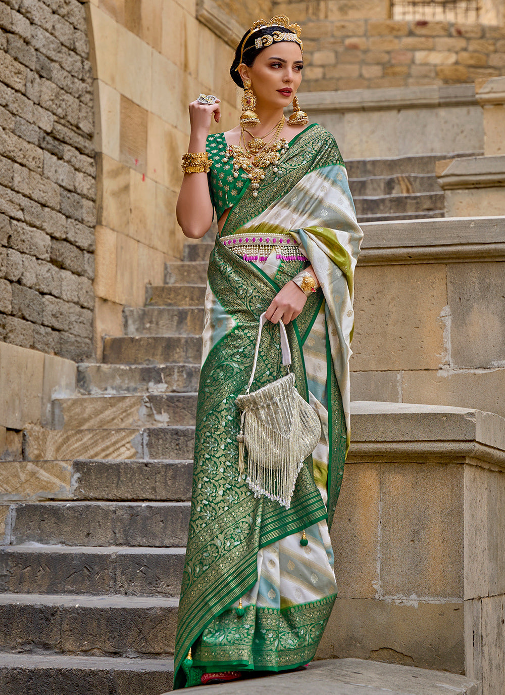 Engagement wear hot sale saree