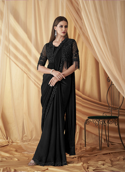 Black sarees party wear best sale